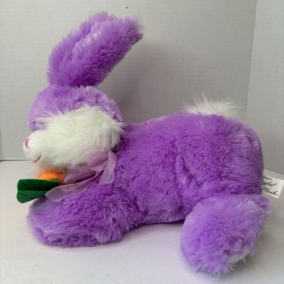 Chrisha Playful Plush, 12" Purple Stuffed Bunny Rabbit w/Carrot 2009 CLEAN - Picture 5 of 11